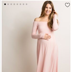 Pinkblush Pink Off Shoulder Maternity Maxi